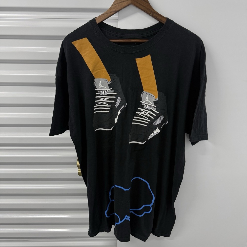 Nike Air Jordan Graphic T Shirt Black Sneaker Print Men's 3XL